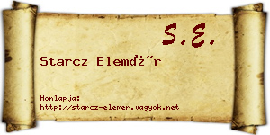 Starcz Elemér névjegykártya