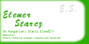 elemer starcz business card
